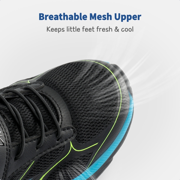 [EZ-Ons EZ-Plays] Kids Breathable Running Shoes - BLACK-BLUE - 2